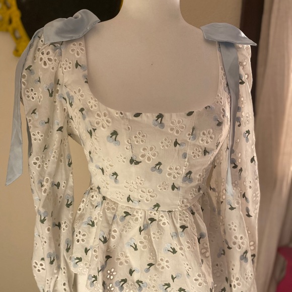 For Love And Lemons Tops For Love Lemons Wild Cherry Lace Up Bow Top Poshmark